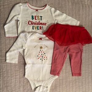 Carter's Festive Christmas Baby Set - White and Red